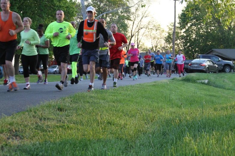 many people running a race on a path