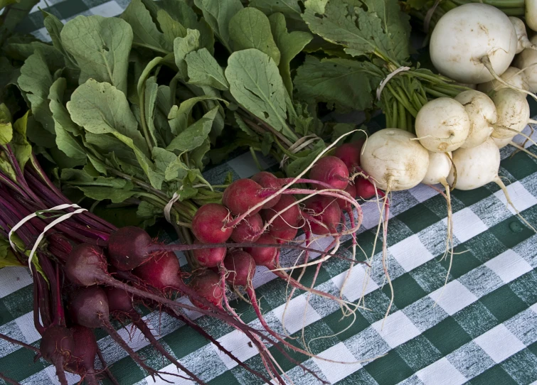 a bunch of red and green vegetables sitting on a table