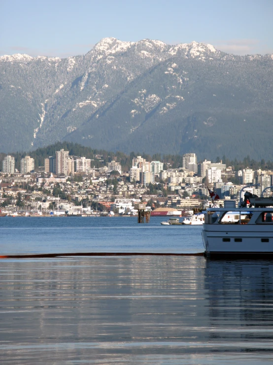 there is a yacht that is out on the water