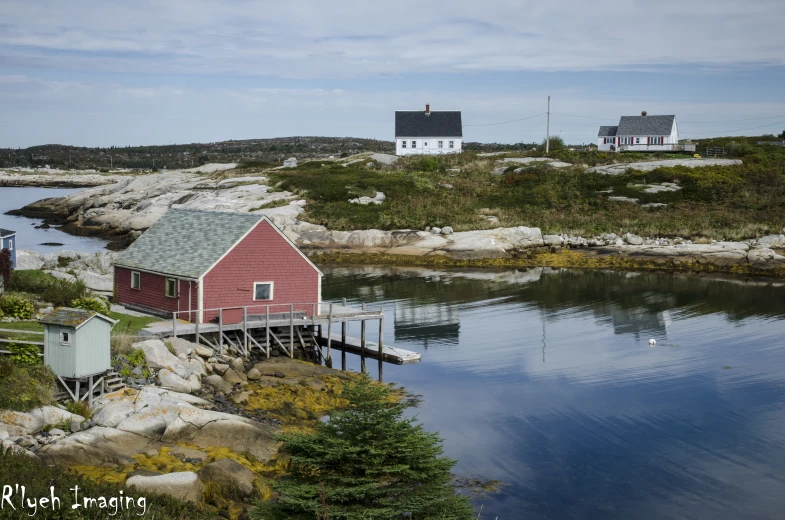 there is a boat ramp that extends to a house