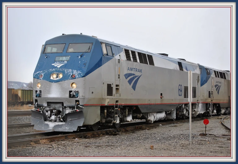 the front of a train on railroad tracks