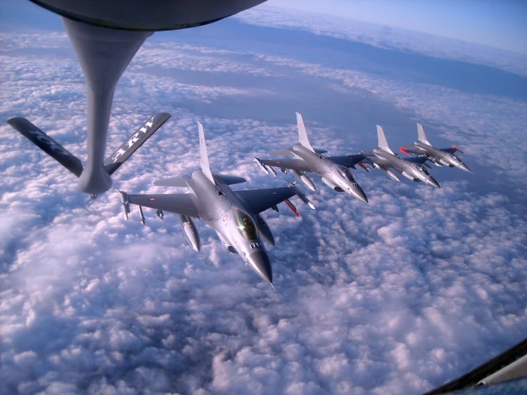 the jet airplanes have left their engines straight out in the sky