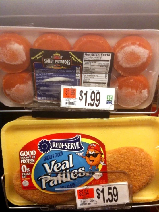 packaged food items displayed on display in trays