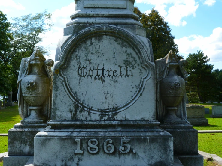 a memorial monument features the name of someone who died