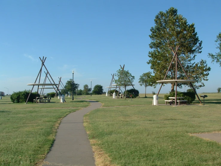 this po is of various types of statues in a park