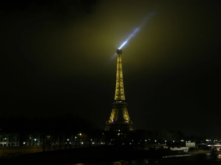 a large tower that is lit up at night