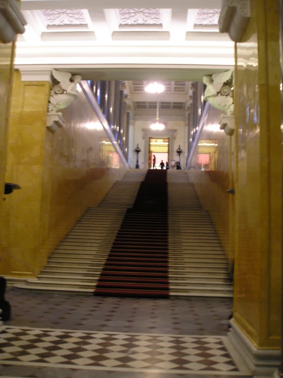 the stairway to the top floor of the building is empty