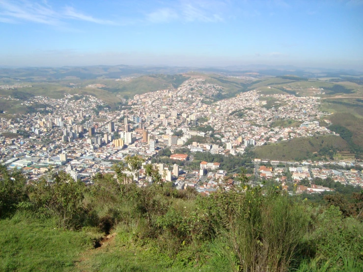 a view of the city from a hill