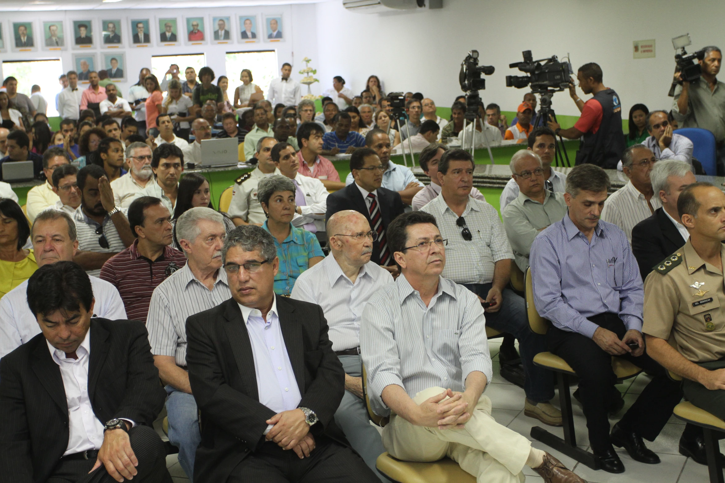 a large group of people who are sitting down