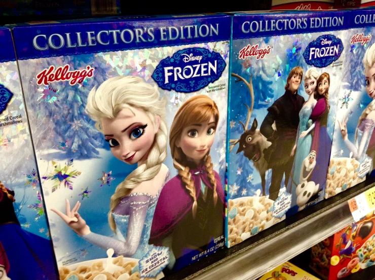 frozen food is being advertised in a store