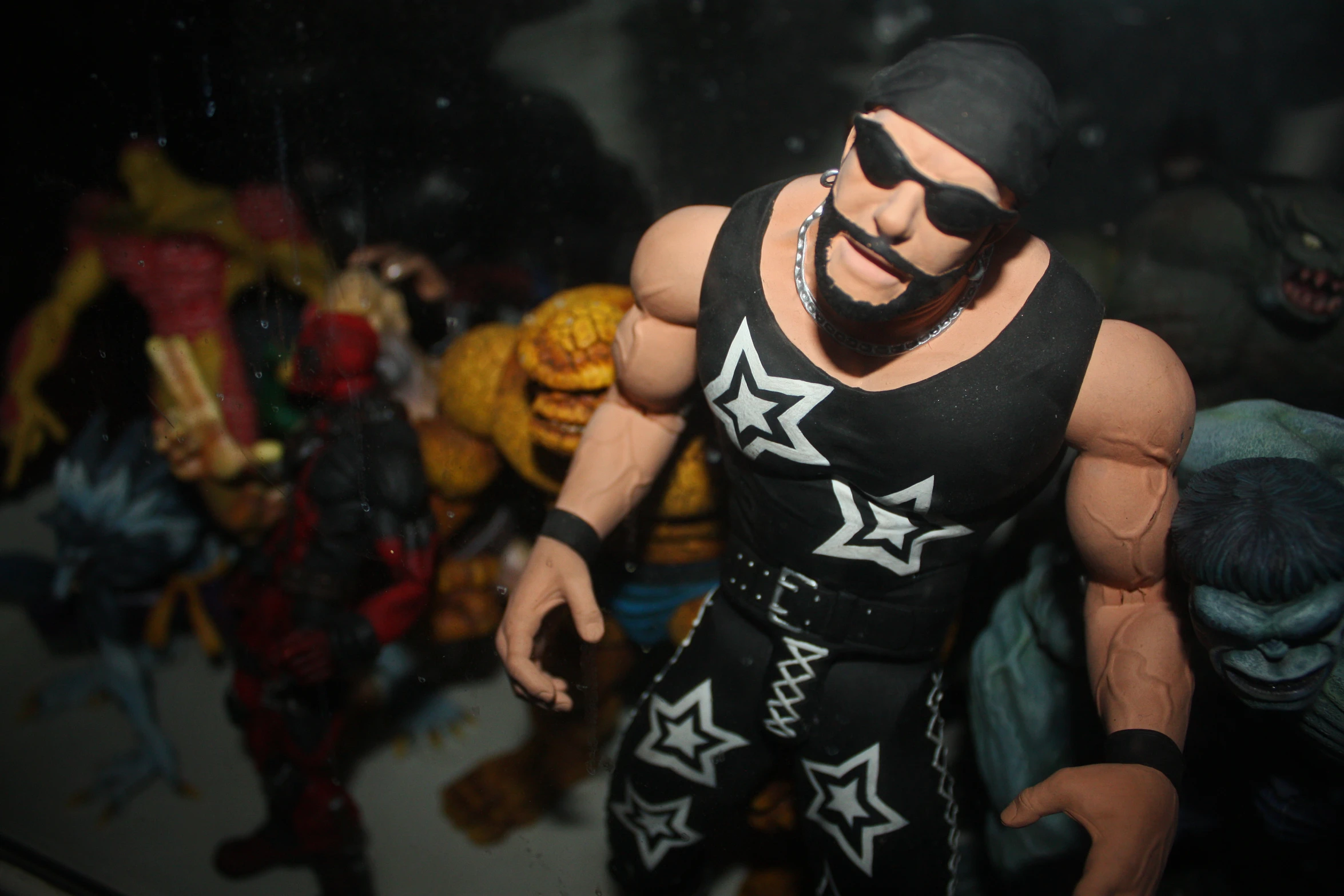 a plastic action figure in the shape of a wrestler