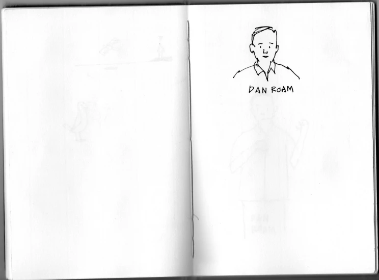 a notebook with a drawing of a man with the caption'man mom'on it