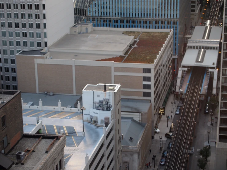 a building in a large city next to tall buildings