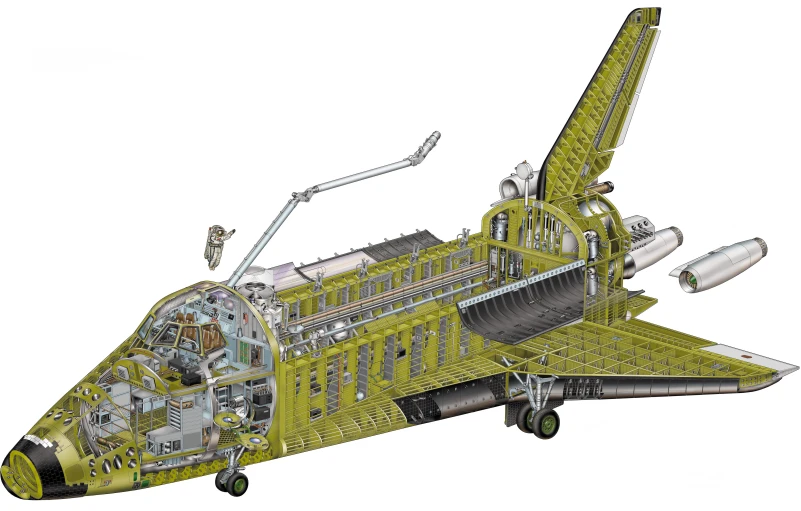 a drawing of the side and front of a green jet