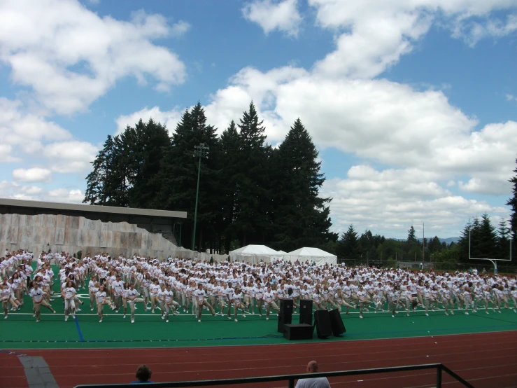 people in uniforms are playing music on a court