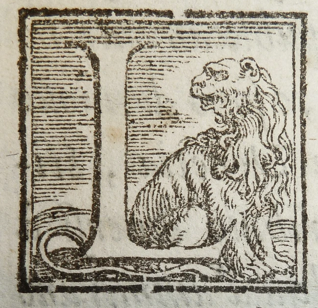 a lion is shown on a old sheet of paper