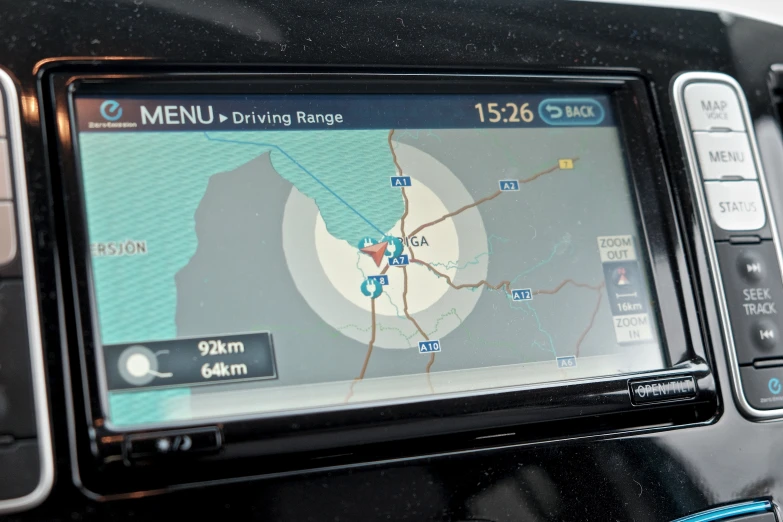 a gps device with a map on display