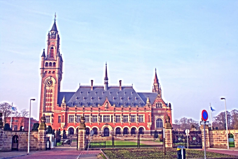 the large building has two clocks on its tower