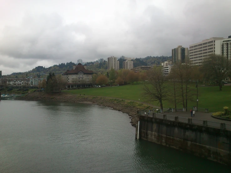 a view of a city near a river