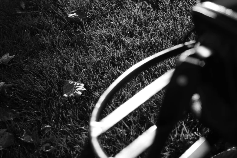 a black and white po of a wooden ring