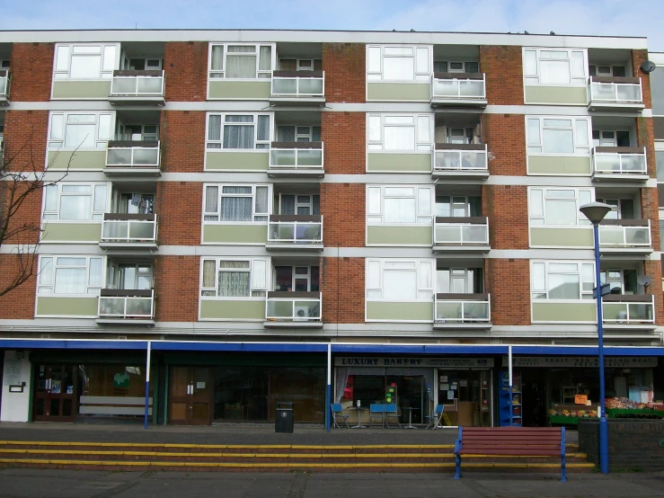 an empty street that has been converted into a multi - story building