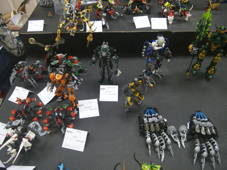 a group of action figures including a robot, and two figures