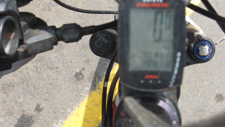 a close up of an electronic bike tire temperature gauge