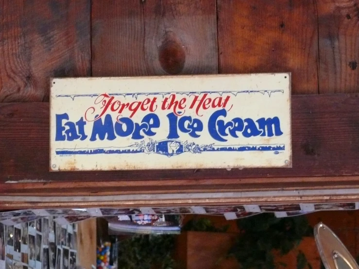 a sign is on the wall of a store