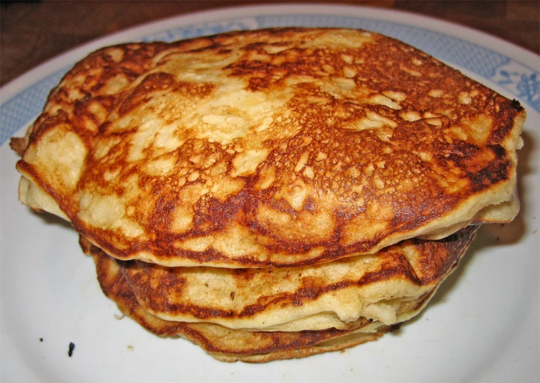 two pancakes stacked on top of each other