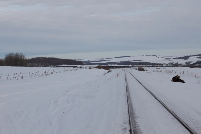 a couple of tracks that are under a snow