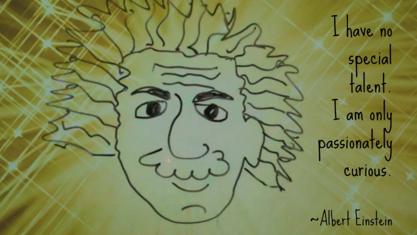 an altered pograph of albert einstein