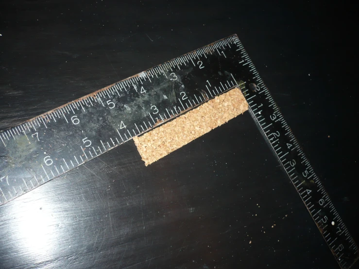 a ruler is on top of a table