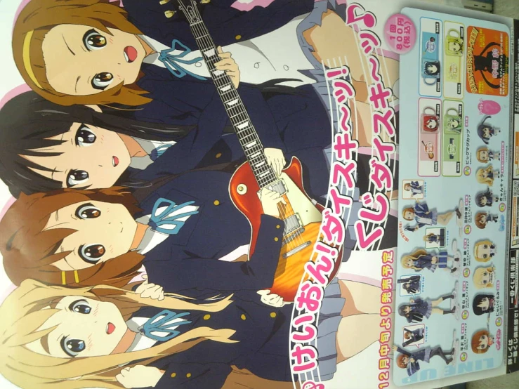 a large anime poster showing the characters from girls and men