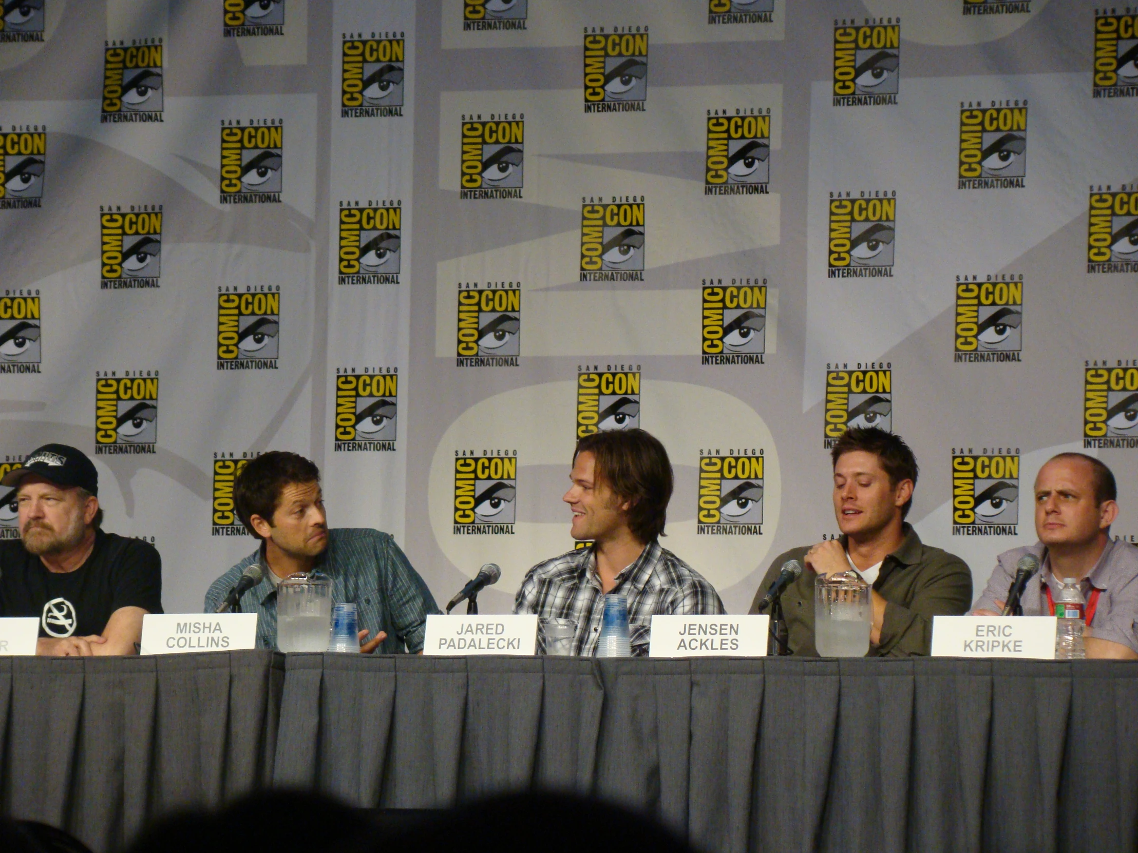 the cast of supernatural season seven panel at a press conference