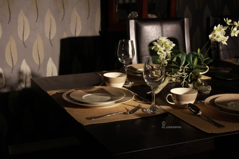 this is an image of a table setting