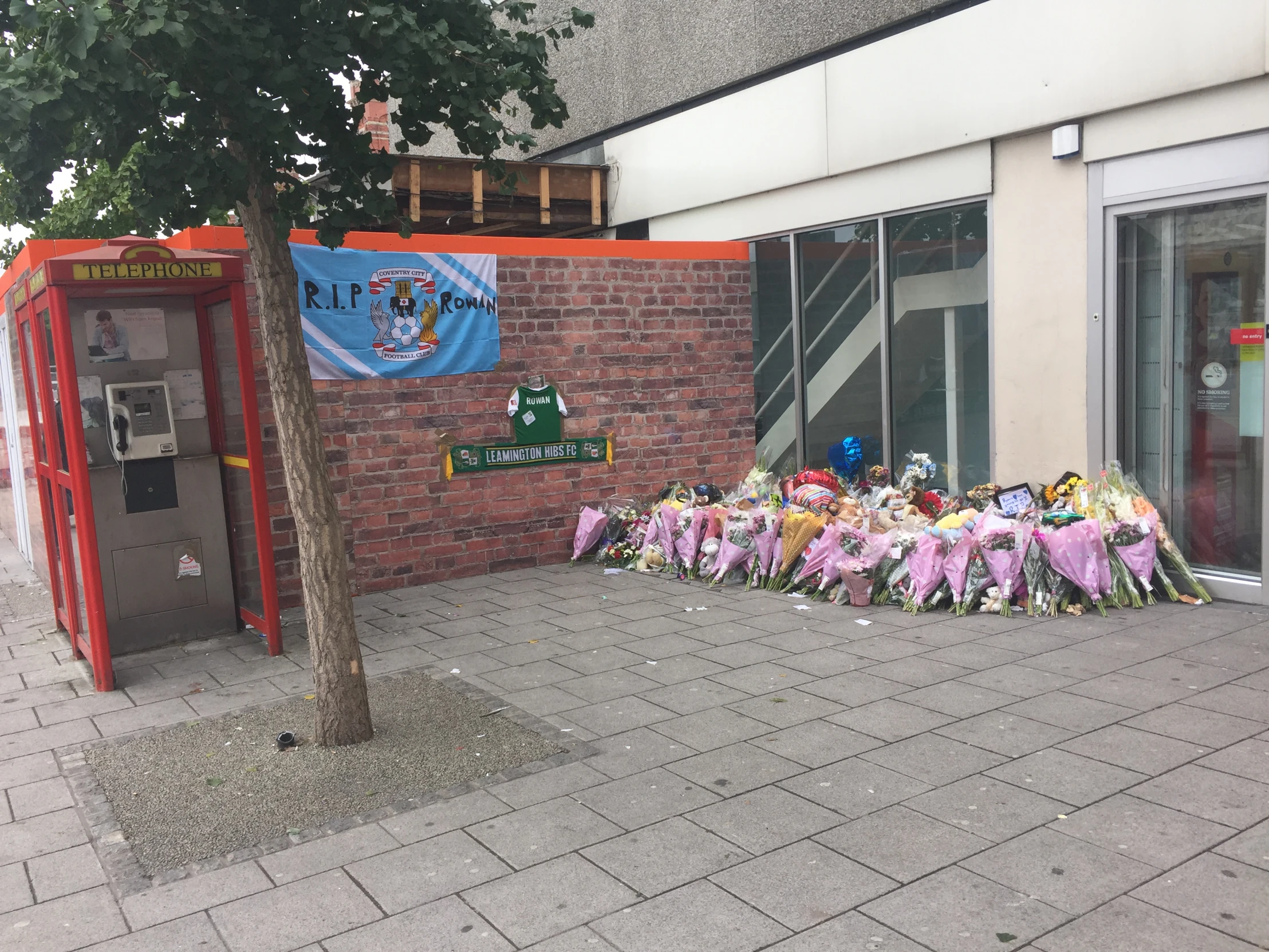 a bunch of flowers that are sitting next to a phone