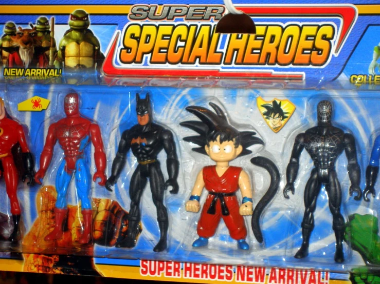 there are four action figures that are in the box