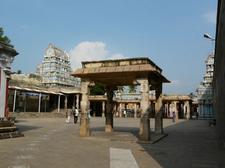 a temple in the middle of an indian city