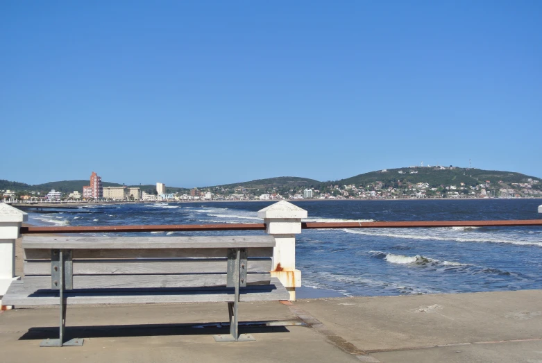 a bench that is by the water