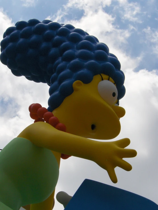 a large balloon in the shape of a bart bart