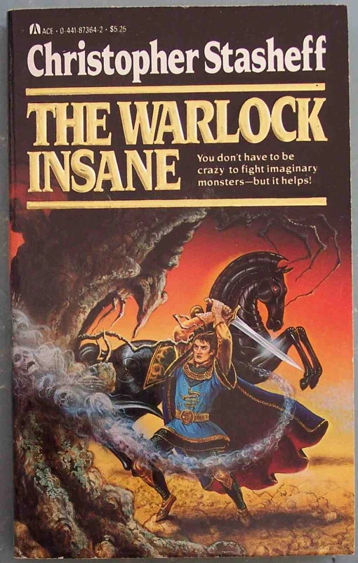 the warlock kane book with a black horse in front