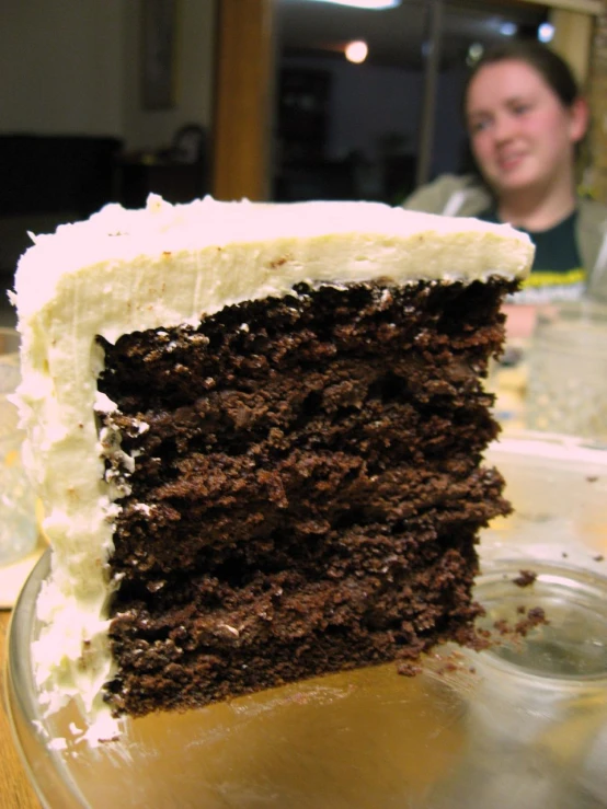 this is a chocolate cake with vanilla frosting