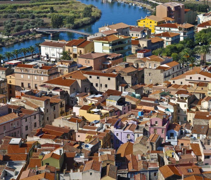 old city with a river running below