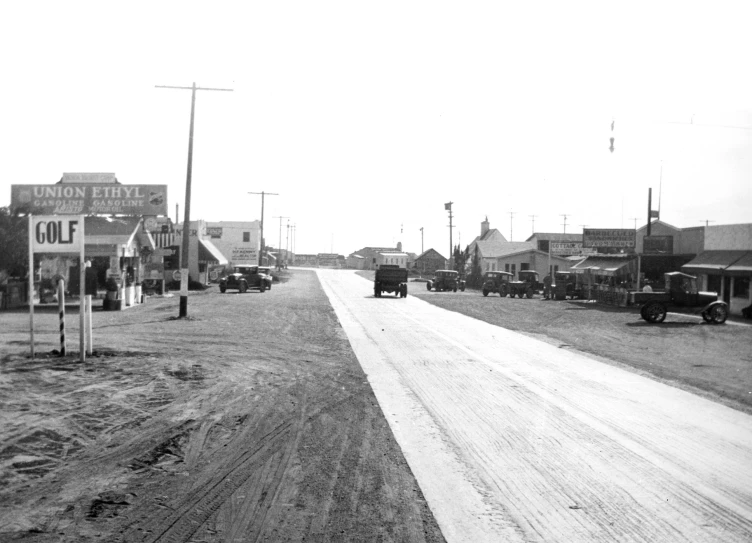 an old po of a rural western town in the 1950's