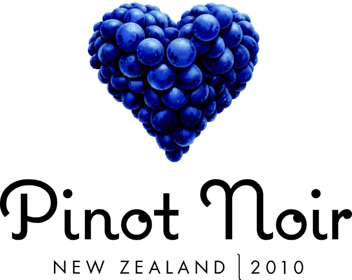 the word pinot noir is written with blue gs