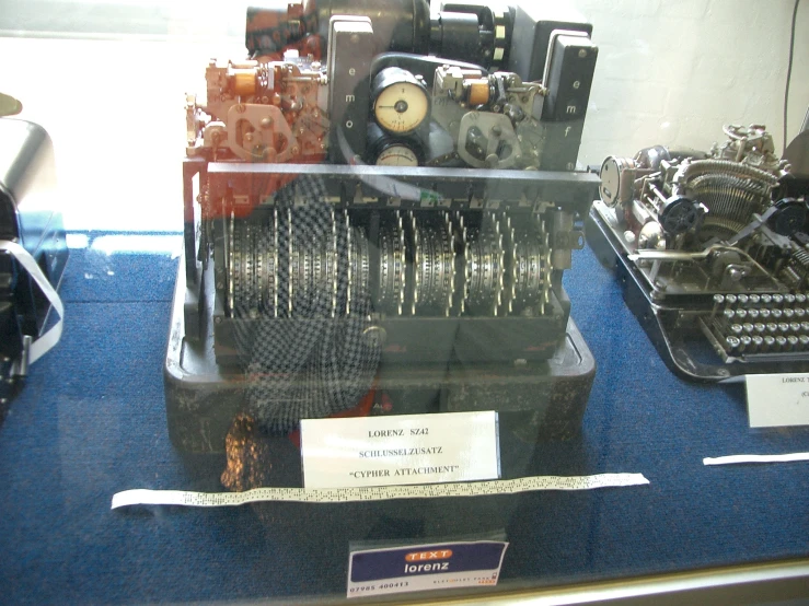 some different types of machines on display together