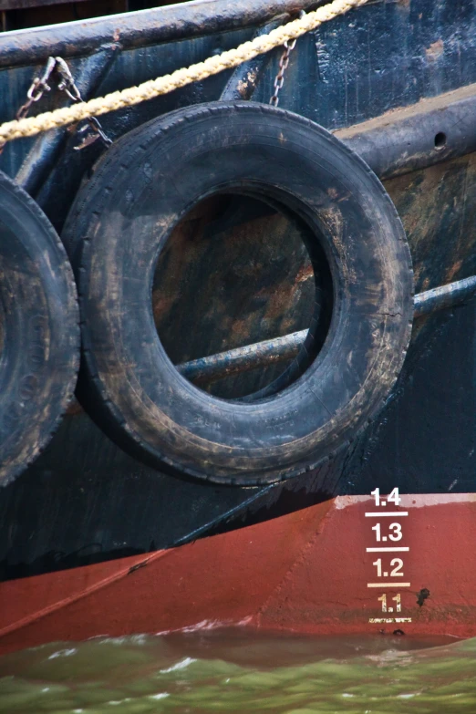 a closeup of the top of a boat showing the bottom part of the wheel