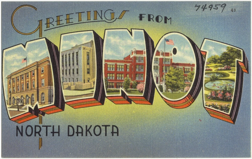 a postcard that says greeting from north dakota