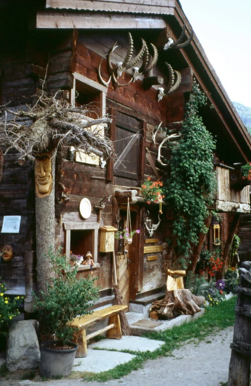 a store front with lots of items hanging outside