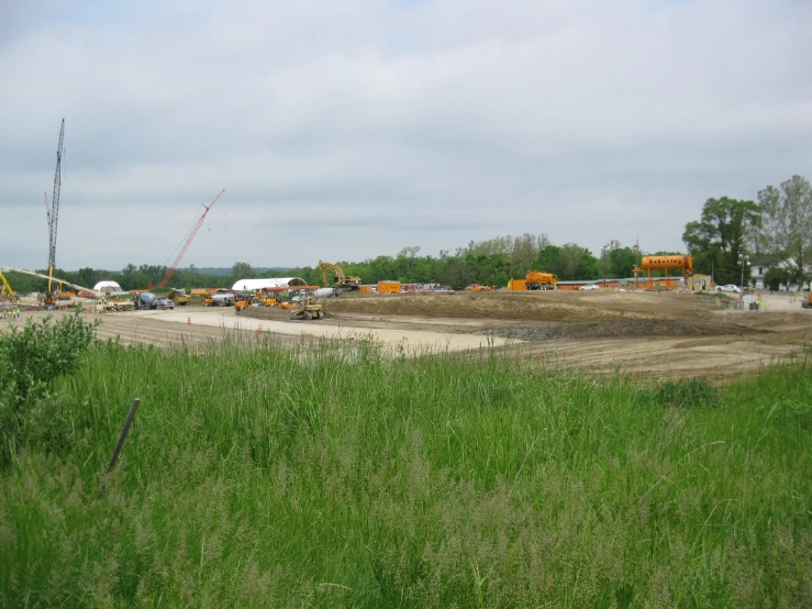 the building site is under construction on a cloudy day